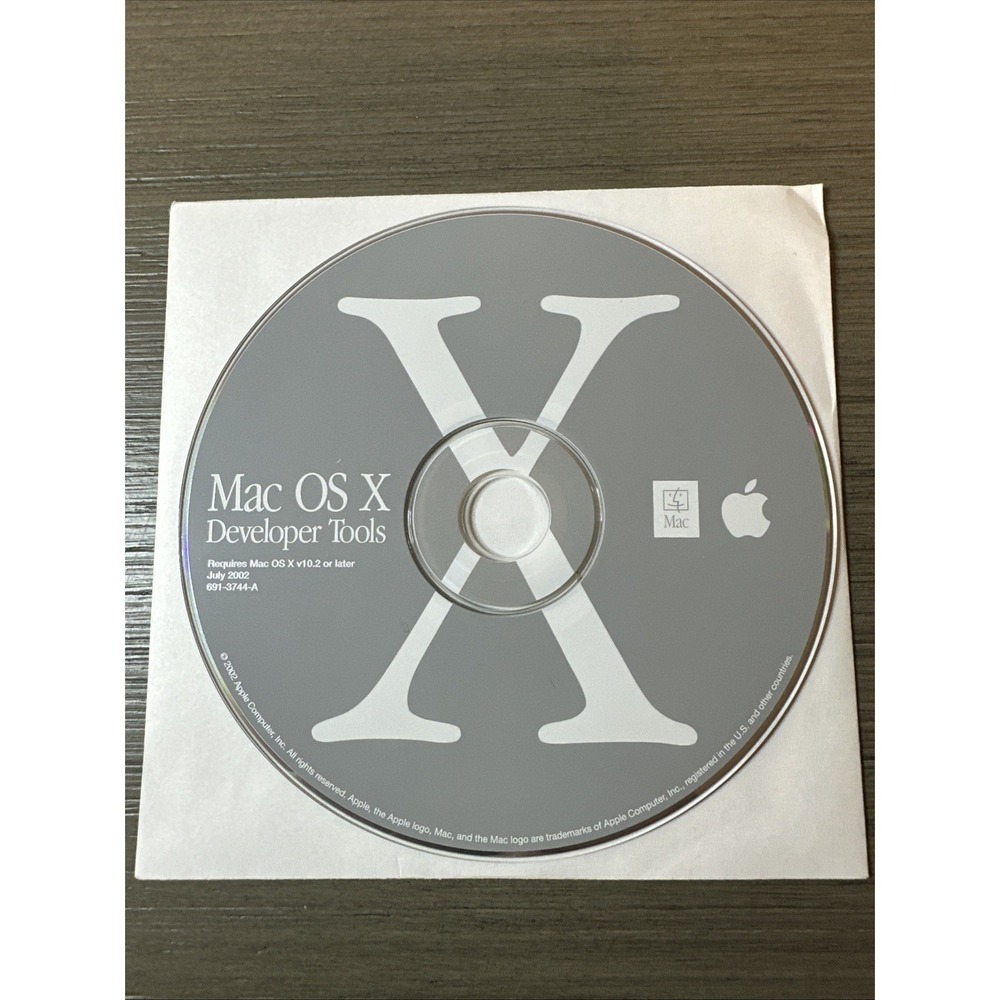 Apple Mac OS X Developer Tools CD for‎ v10.2 or Later July 2002 691-3744-A